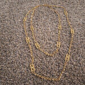 JK Jackie Kennedy Classic gold tone multilayer paperclip necklace LIKE NEW